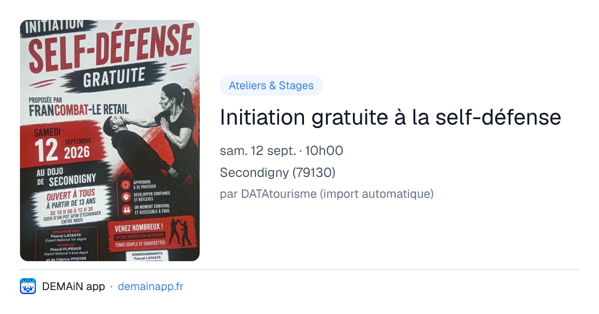Initiation gratuite à la self-défense — Secondigny