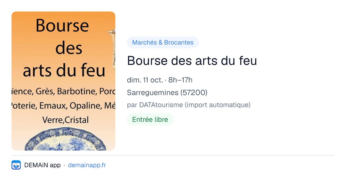 Bourse des arts du feu — Sarreguemines