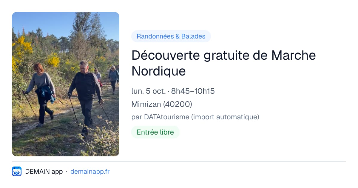 Découverte gratuite de Marche Nordique — Mimizan