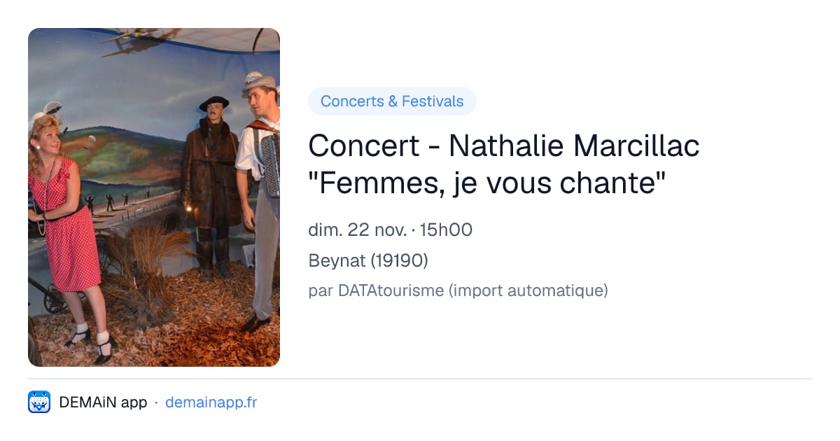 Concert - Nathalie Marcillac "Femmes, je vous chante" — Beynat