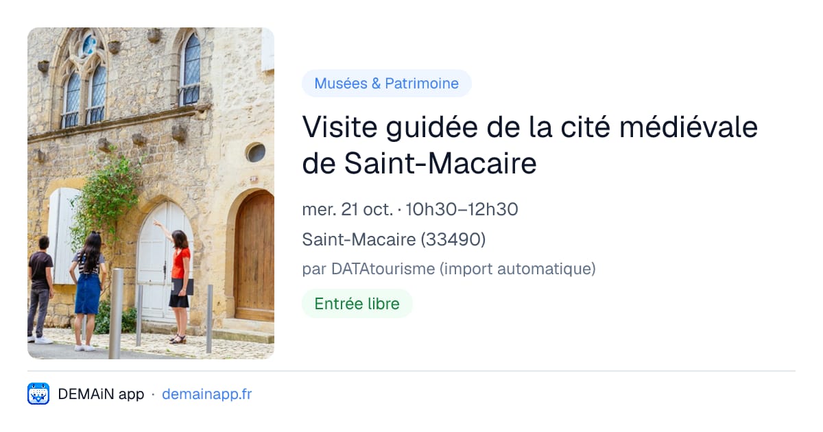 Visite guidée de la cité médiévale de Saint-Macaire — Saint-Macaire