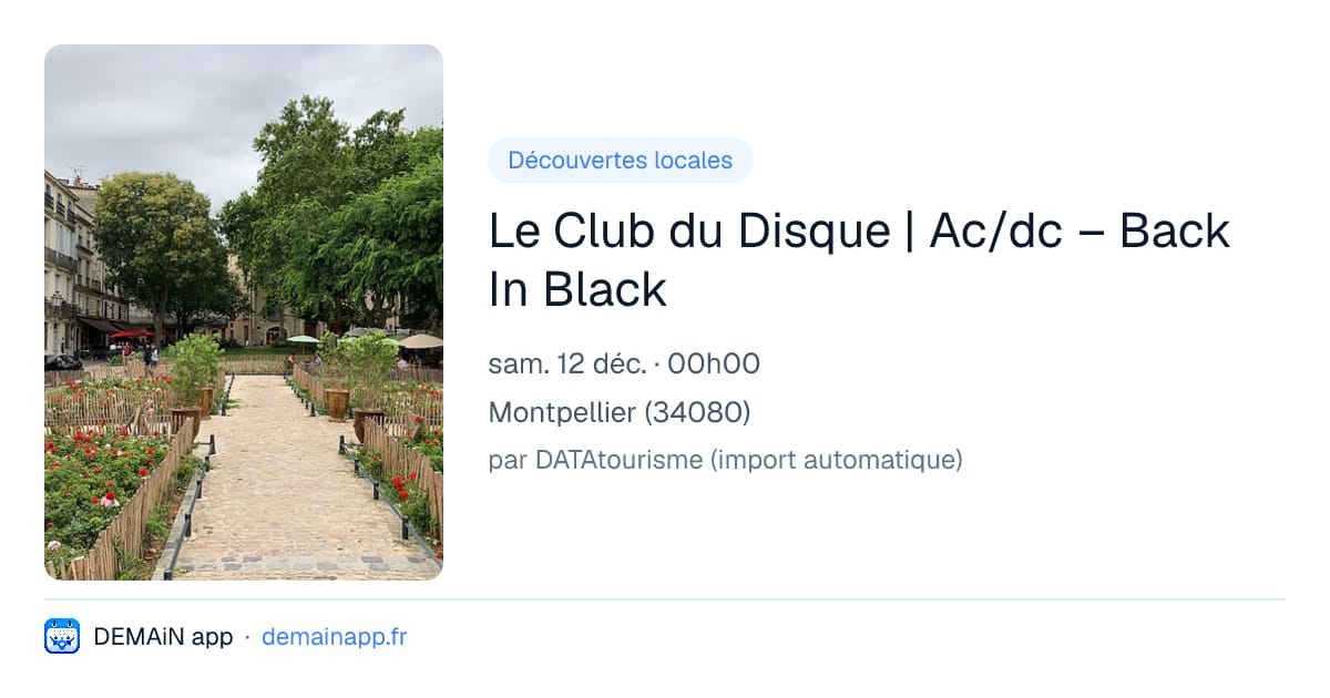 Le Club du Disque | Ac/dc – Back In Black — Montpellier