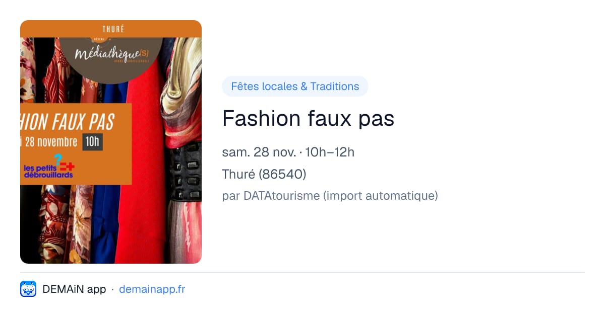 Fashion faux pas — Thuré