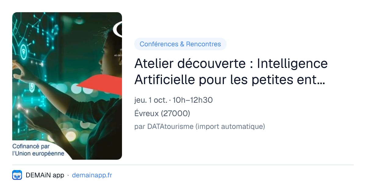 Atelier découverte : Intelligence Artificielle pour les petites entreprises à la CMA Normandie à Evreux (27) — Évreux