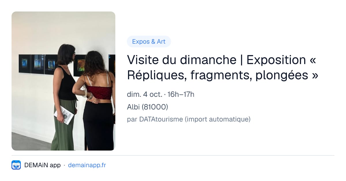 Visite du dimanche | Exposition « Répliques, fragments, plongées » — Albi