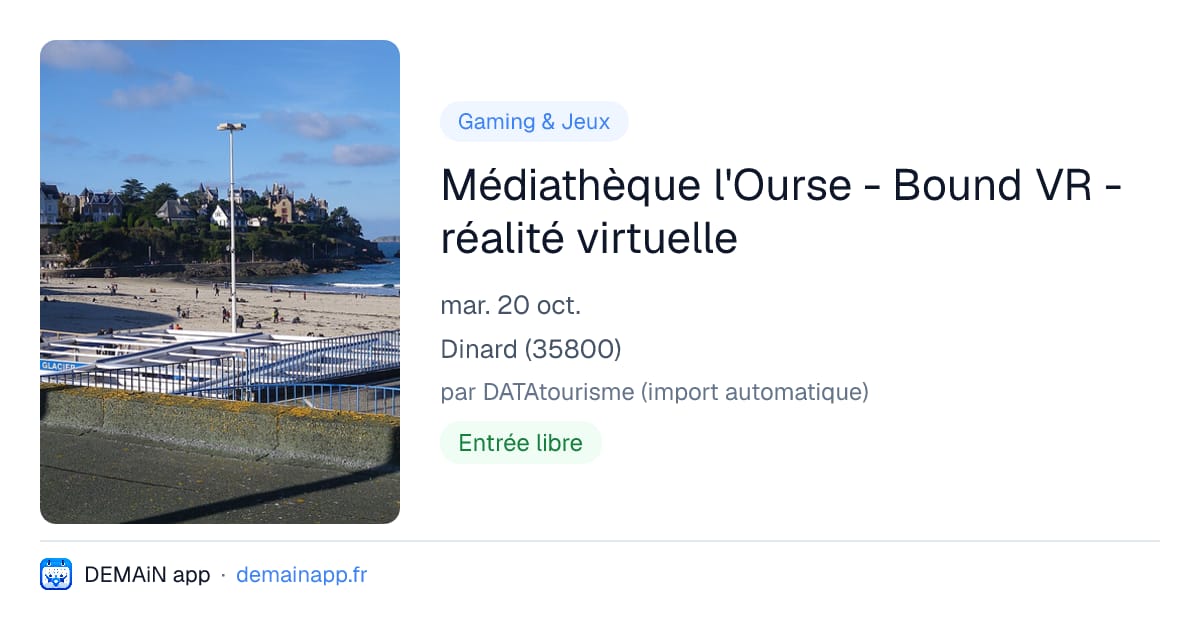 Médiathèque l'Ourse - Bound VR - réalité virtuelle — Dinard