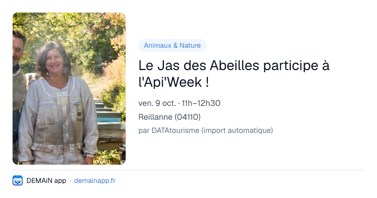 Le Jas des Abeilles participe à l'Api'Week ! — Reillanne