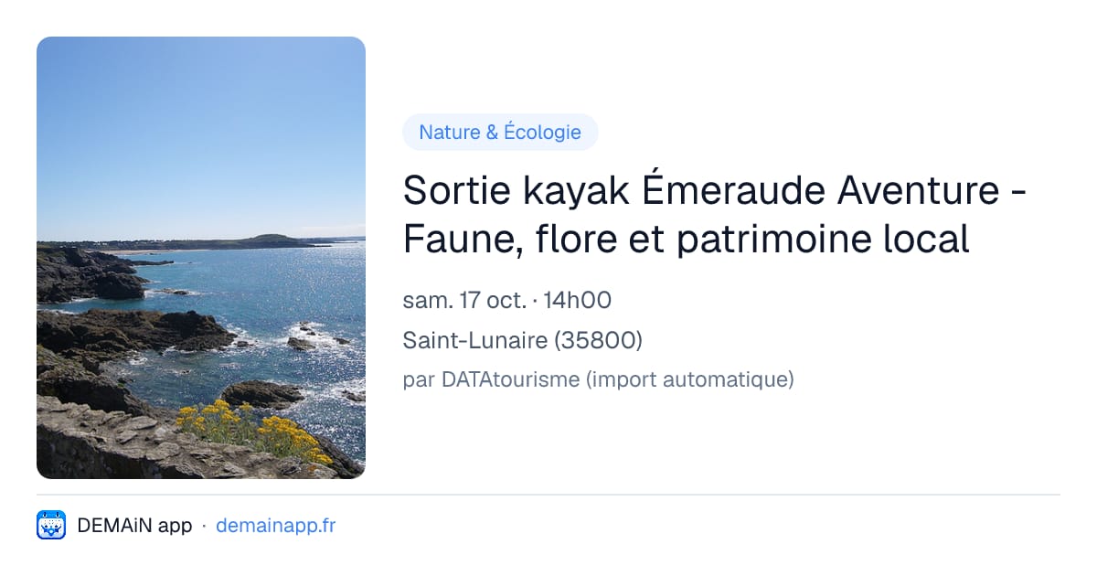 Sortie kayak Émeraude Aventure - Faune, flore et patrimoine local — Saint-Lunaire