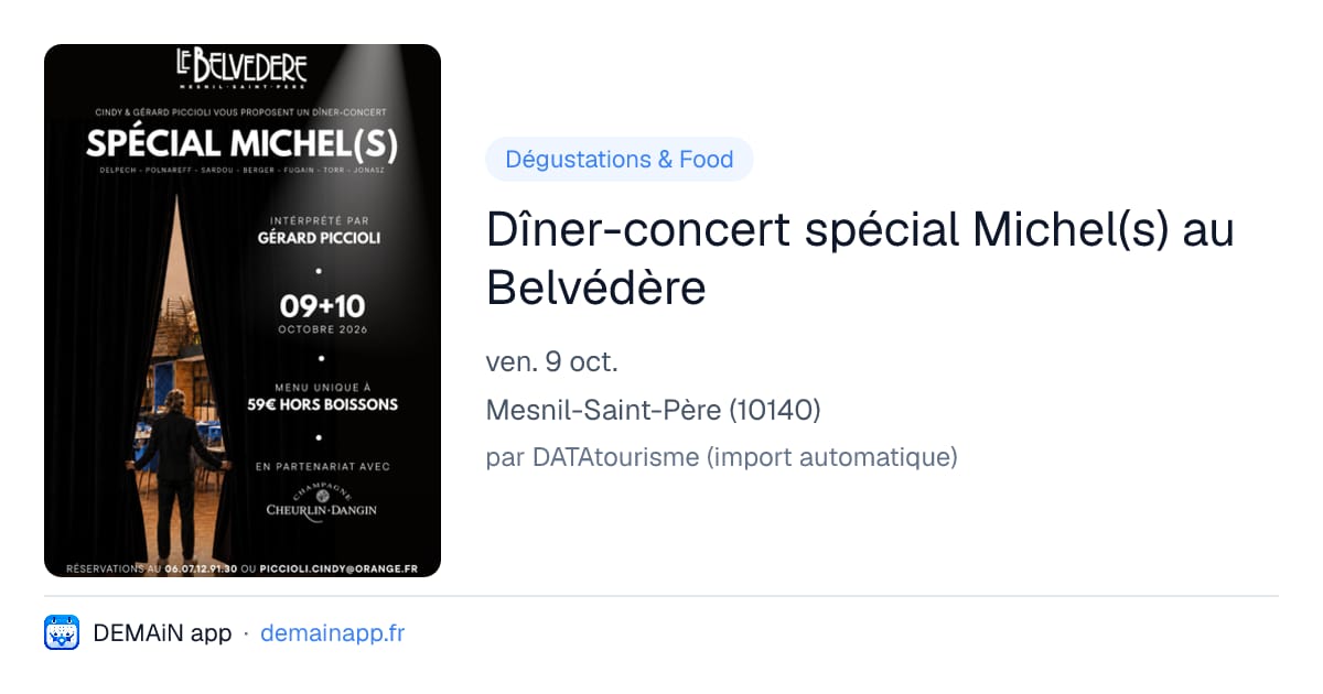 Dîner-concert spécial Michel(s) au Belvédère — Mesnil-Saint-Père
