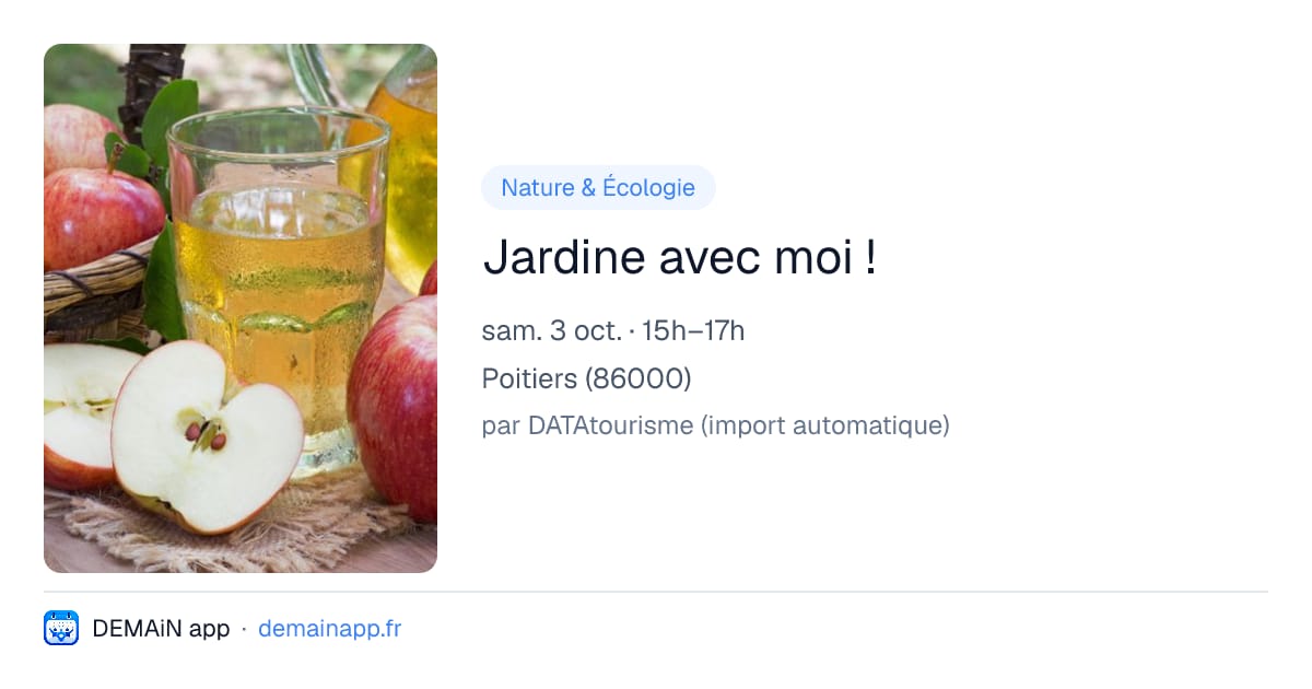 Jardine avec moi ! — Poitiers