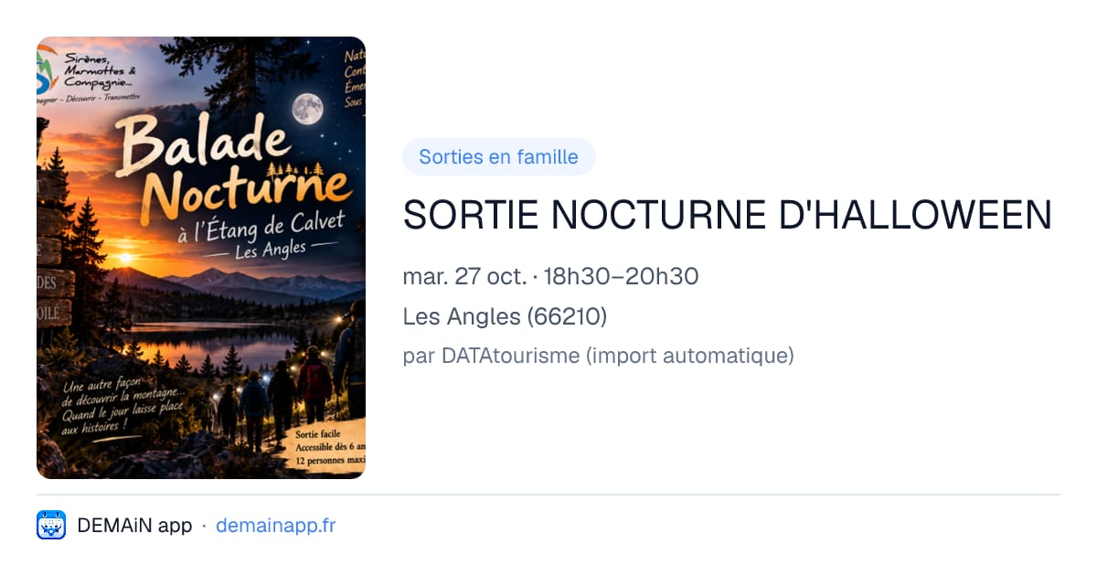 SORTIE NOCTURNE D'HALLOWEEN — Les Angles