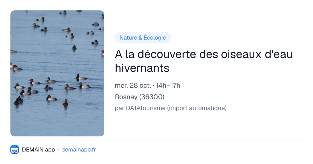 A la découverte des oiseaux d'eau hivernants — Rosnay