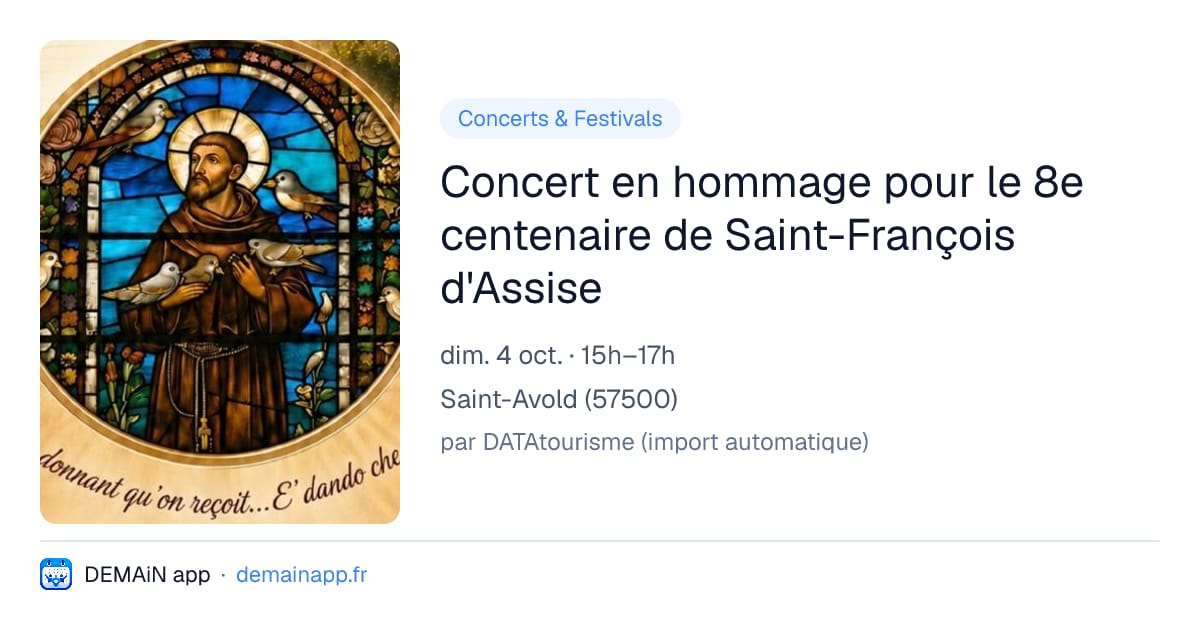 Concert en hommage pour le 8e centenaire de Saint-François d'Assise — Saint-Avold