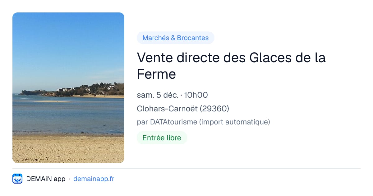 Vente directe des Glaces de la Ferme — Clohars-Carnoët