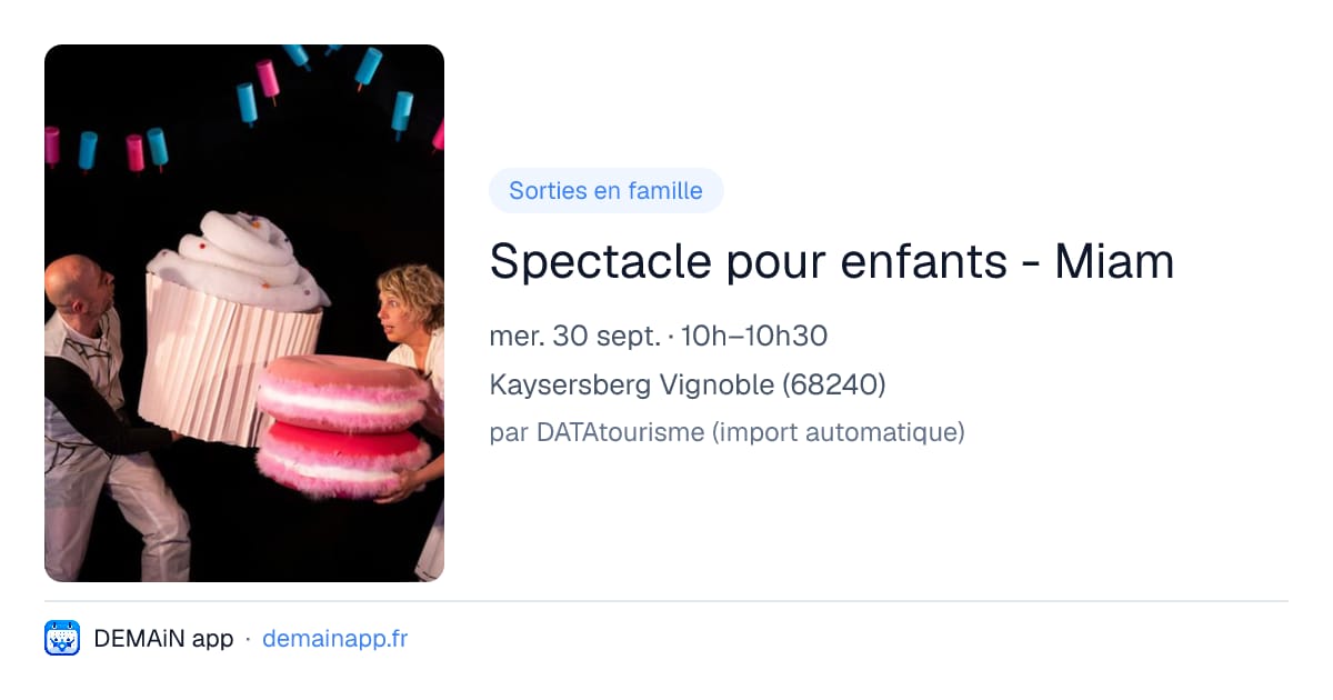 Spectacle pour enfants - Miam — Kaysersberg Vignoble