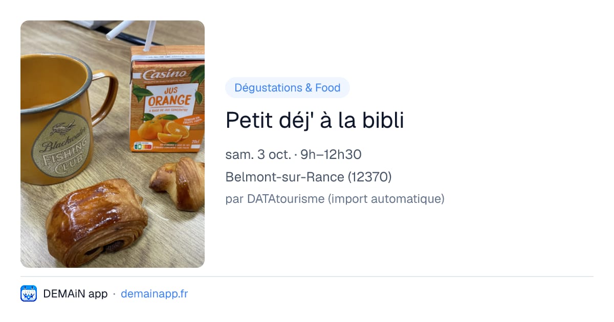 Petit déj' à la bibli — Belmont-sur-Rance