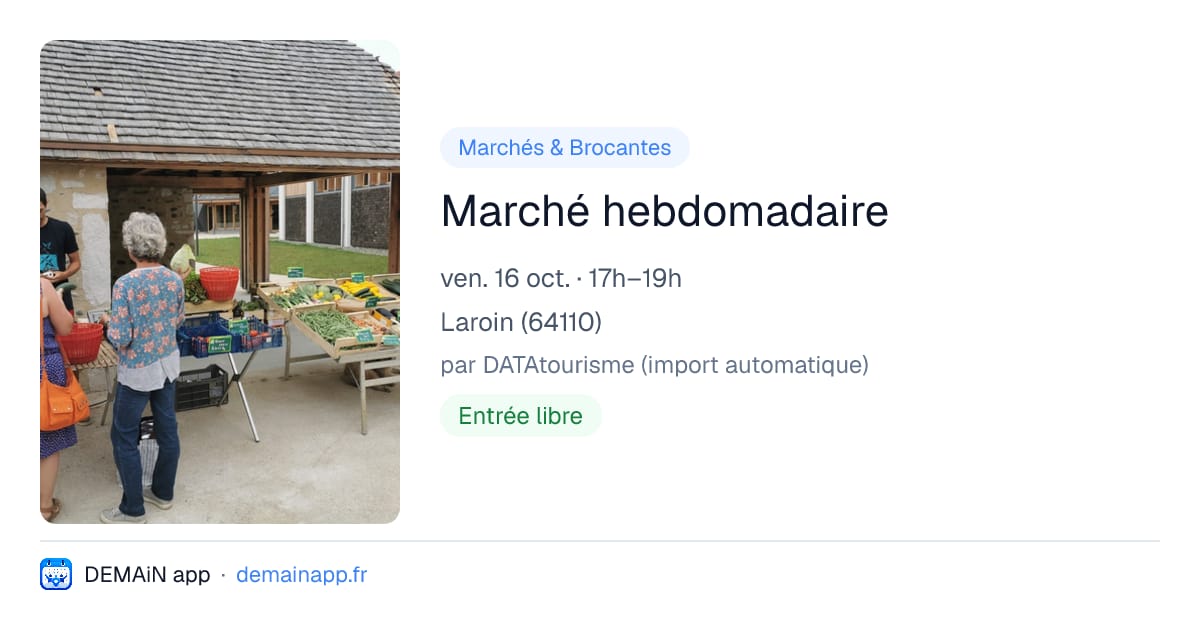 Marché hebdomadaire — Laroin