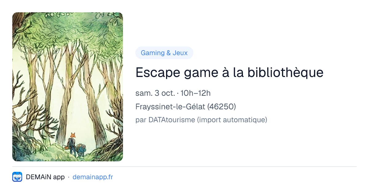 Escape game à la bibliothèque — Frayssinet-le-Gélat