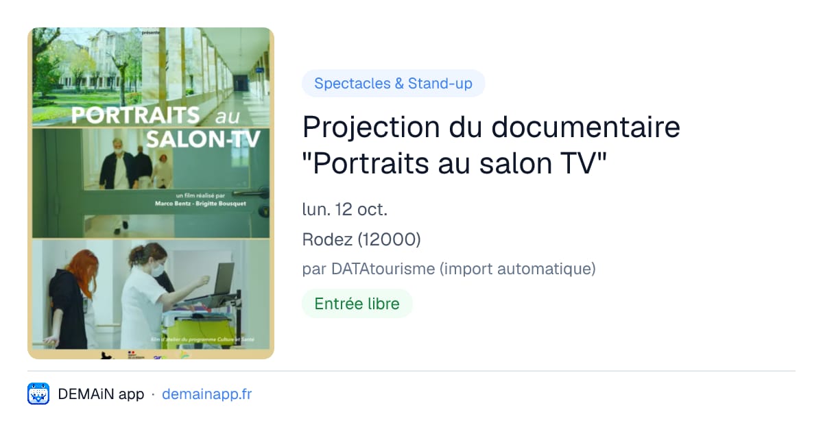 Projection du documentaire "Portraits au salon TV" — Rodez