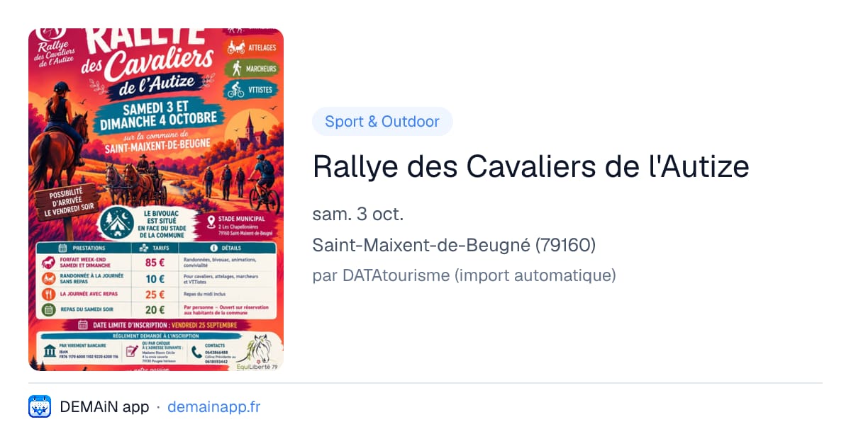 Rallye des Cavaliers de l'Autize — Saint-Maixent-de-Beugné