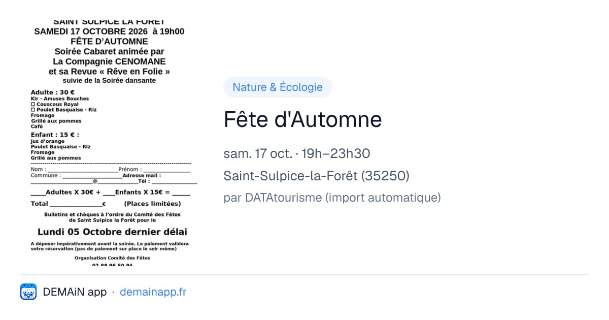 Fête d'Automne — Saint-Sulpice-la-Forêt