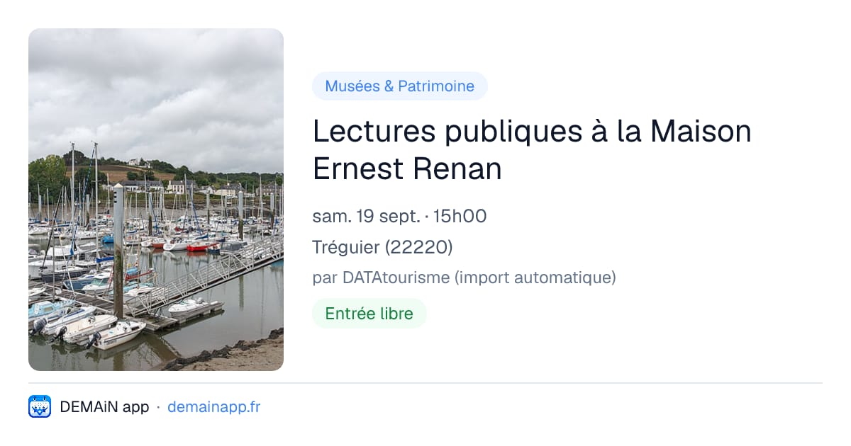 Lectures publiques à la Maison Ernest Renan — Tréguier