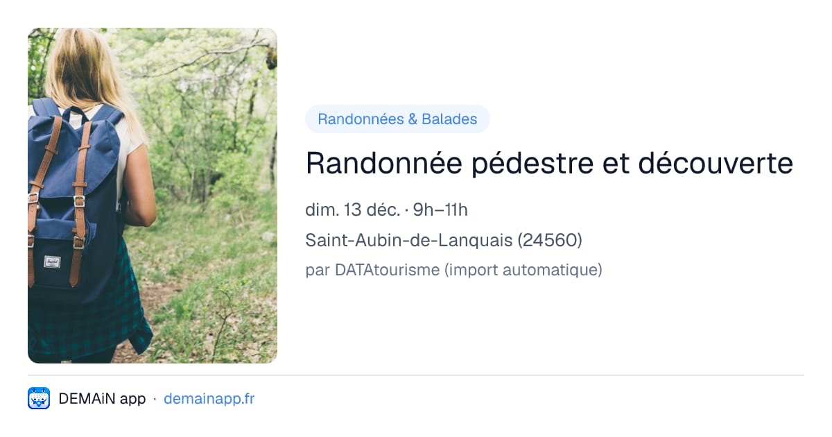 Randonnée pédestre et découverte — Saint-Aubin-de-Lanquais
