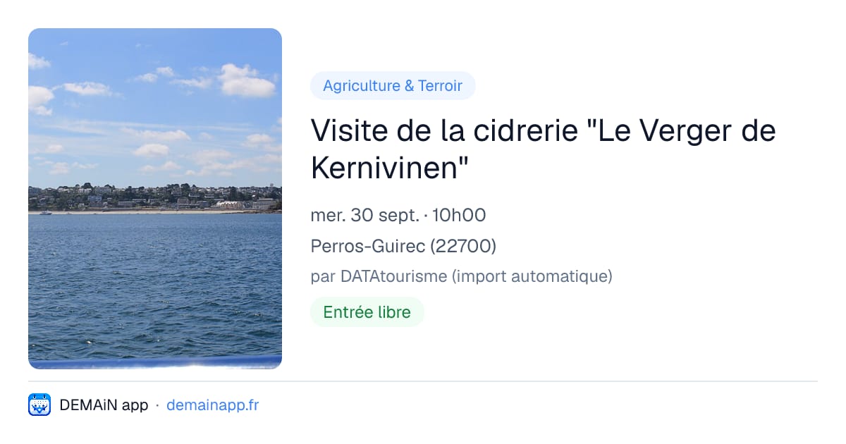Visite de la cidrerie "Le Verger de Kernivinen" — Perros-Guirec