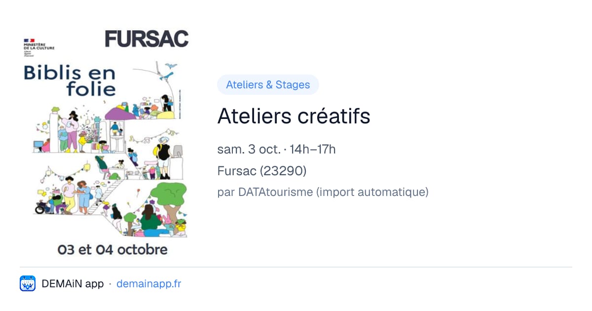 Ateliers créatifs — Fursac