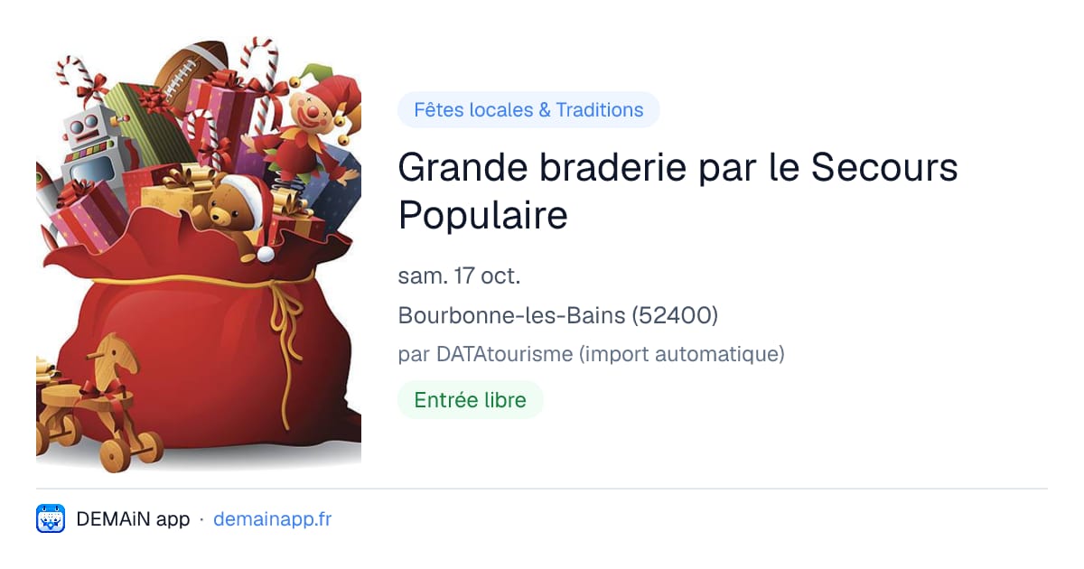 Grande braderie par le Secours Populaire — Bourbonne-les-Bains