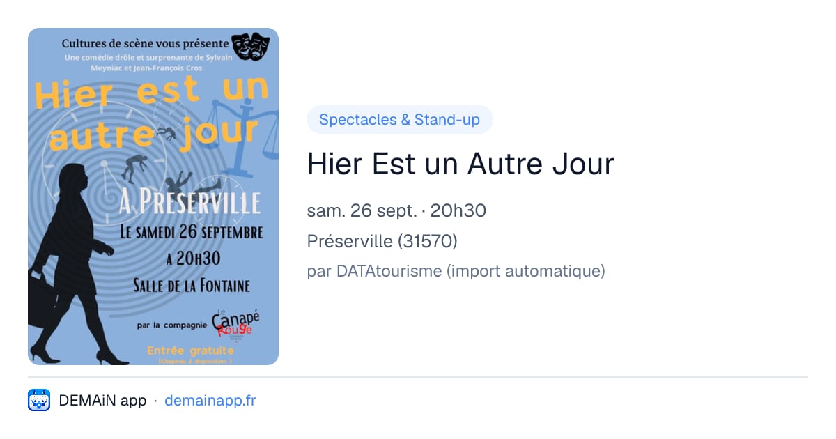 Hier Est un Autre Jour — Préserville