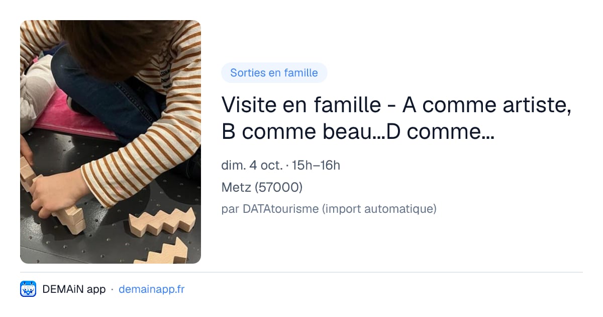 Visite en famille - A comme artiste, B comme beau...D comme... — Metz