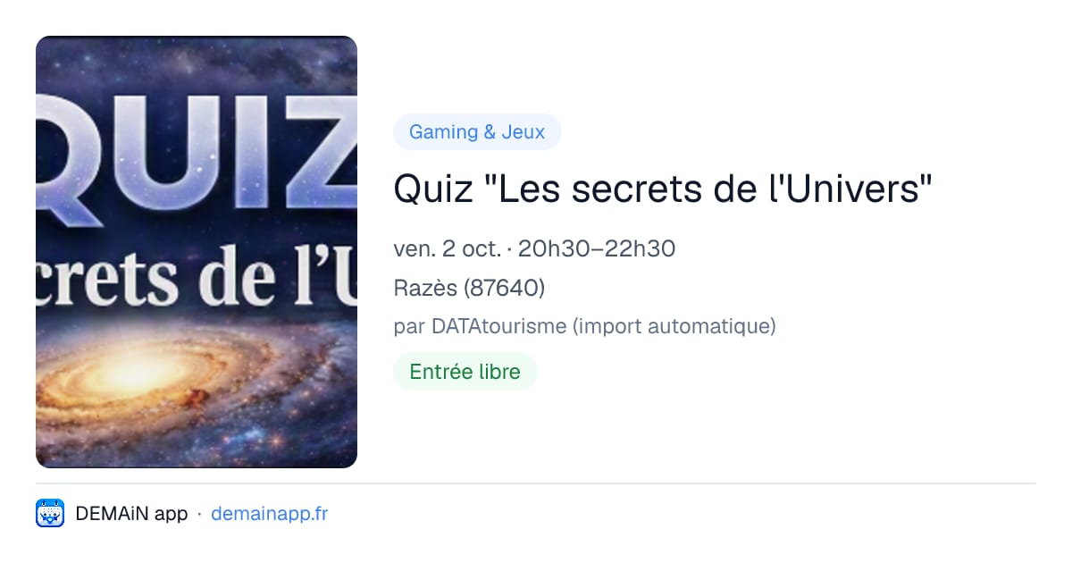 Quiz "Les secrets de l'Univers" — Razès
