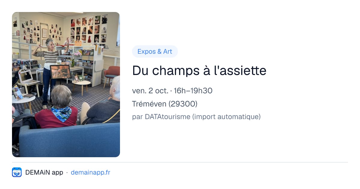 Du champs à l'assiette — Tréméven