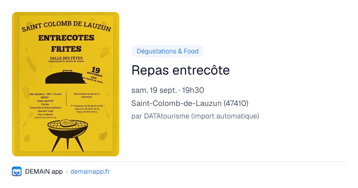 Repas entrecôte — Saint-Colomb-de-Lauzun