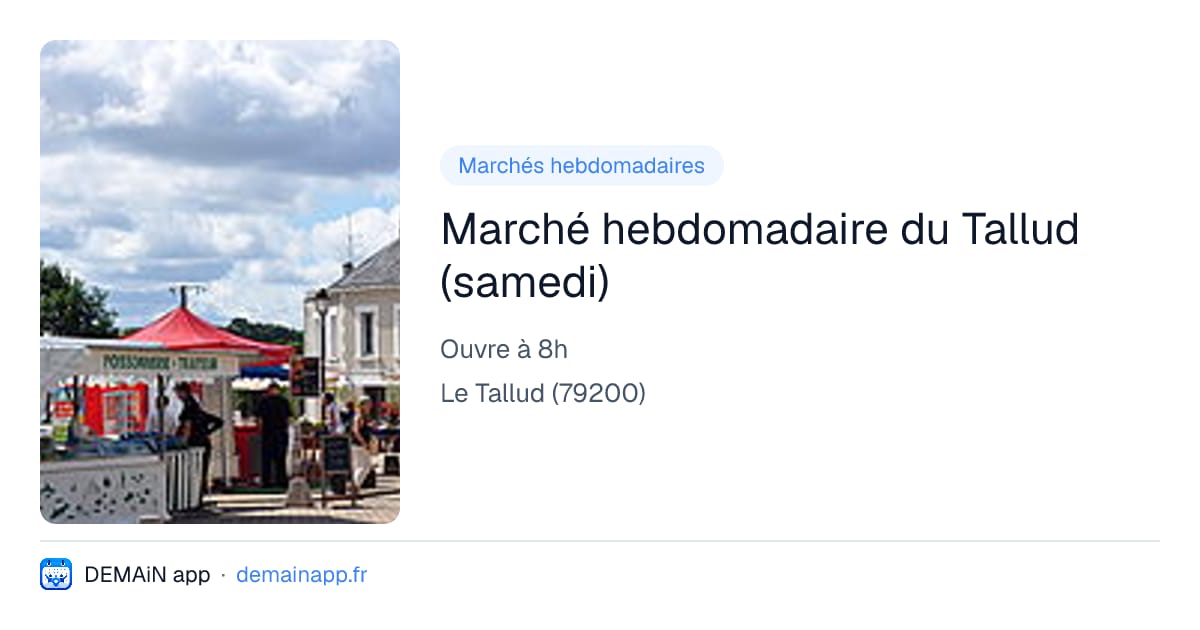 Marché hebdomadaire du Tallud (samedi) — Le Tallud