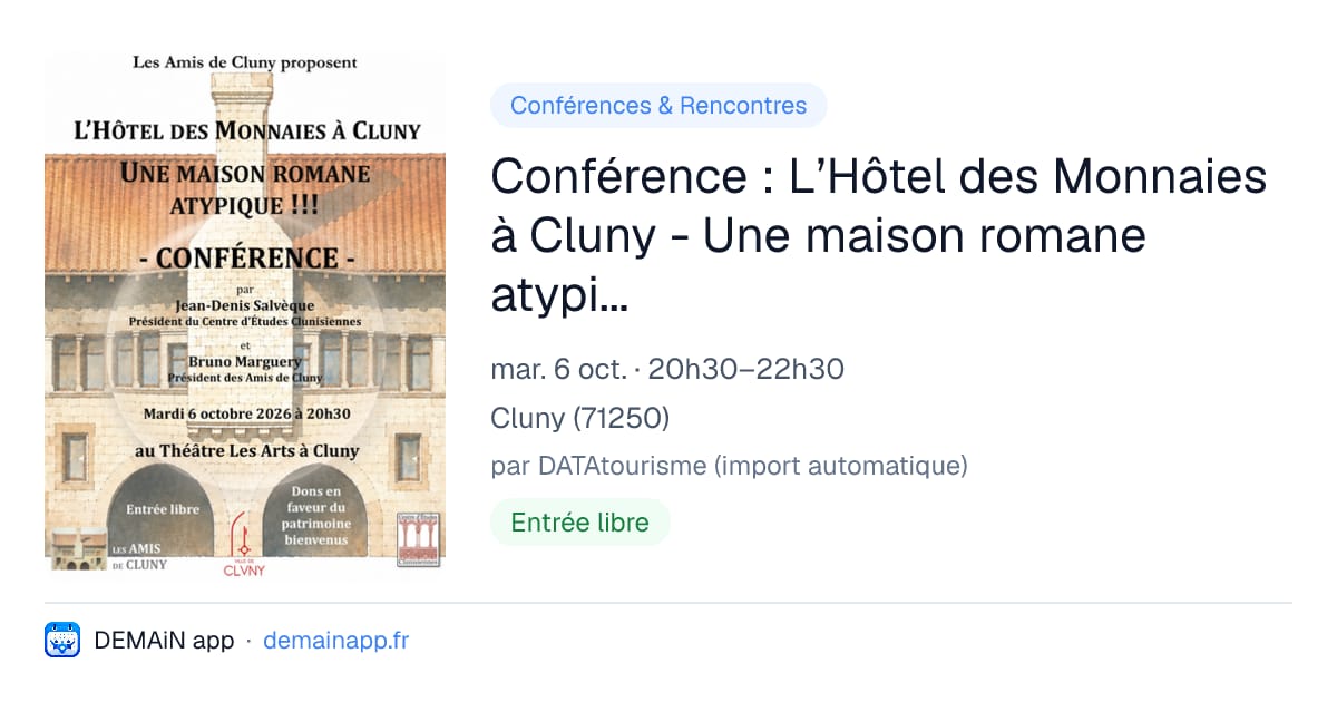 Conférence : L’Hôtel des Monnaies à Cluny - Une maison romane atypique ! — Cluny