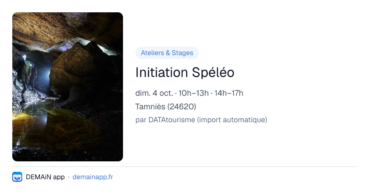 Initiation Spéléo — Tamniès