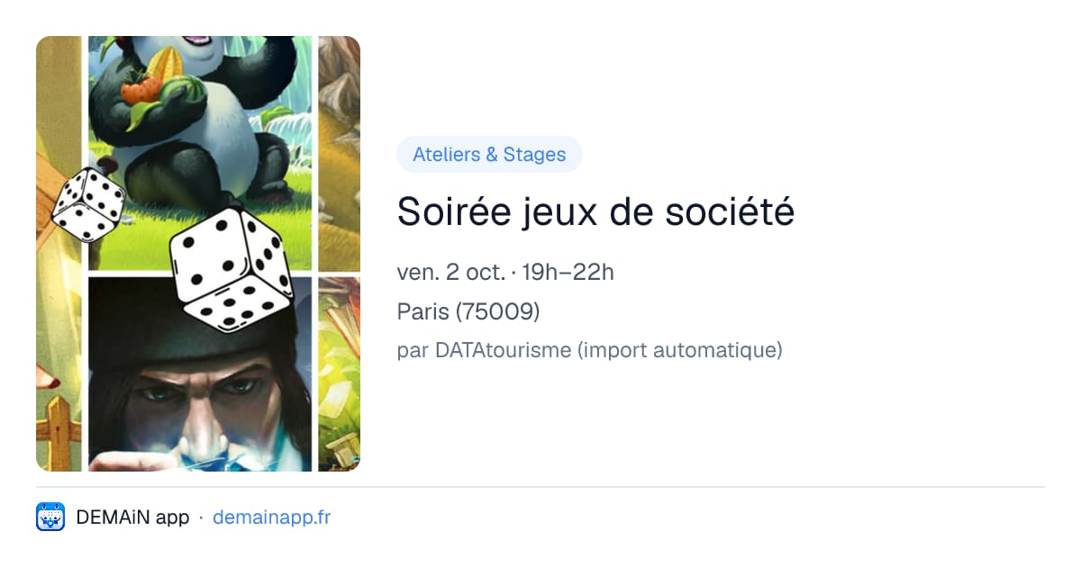 Soirée jeux de société — Paris