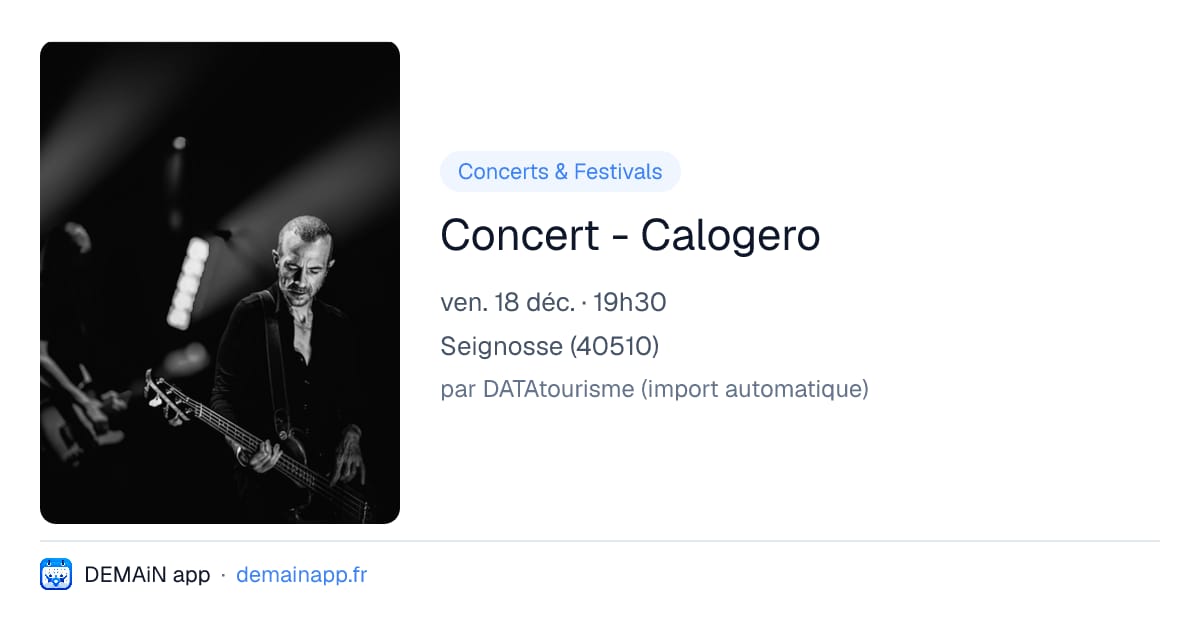 Concert - Calogero — Seignosse