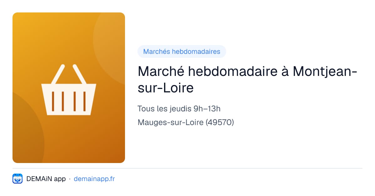 Marché hebdomadaire à Montjean-sur-Loire — Mauges-sur-Loire