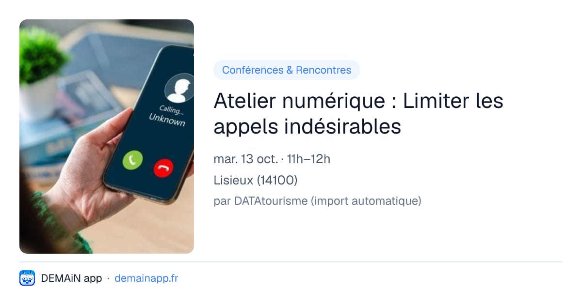 Atelier numérique : Limiter les appels indésirables — Lisieux