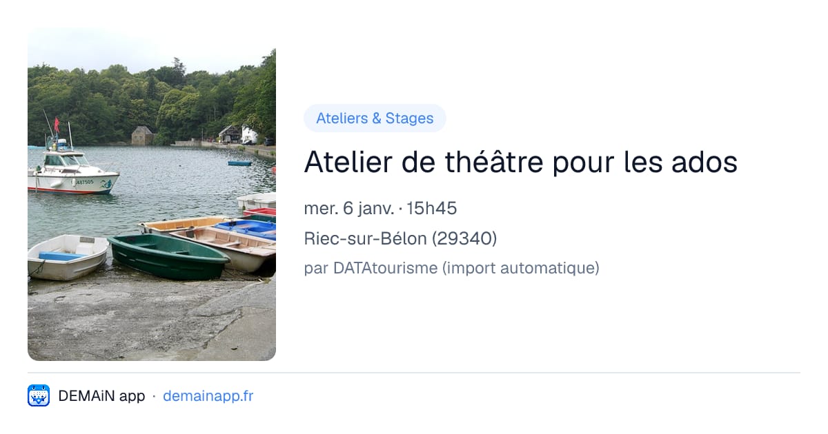 Atelier de théâtre pour les ados — Riec-sur-Bélon