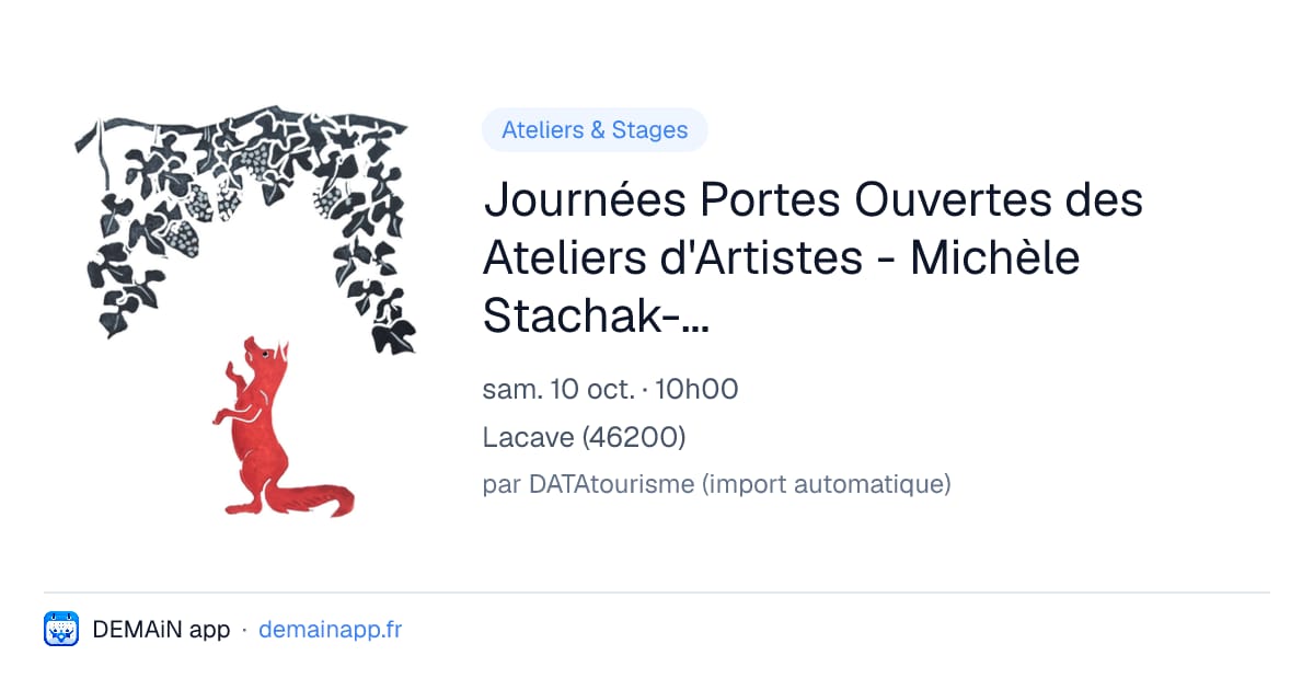 Journées Portes Ouvertes des Ateliers d'Artistes - Michèle Stachak-Soulacroix — Lacave