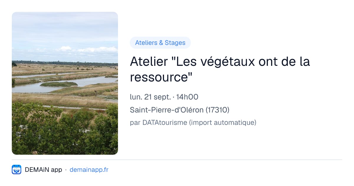Atelier "Les végétaux ont de la ressource" — Saint-Pierre-d'Oléron