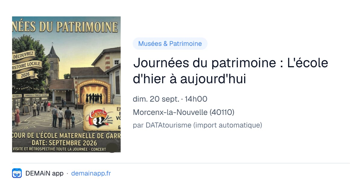 Journées du patrimoine : L'école d'hier à aujourd'hui — Morcenx-la-Nouvelle