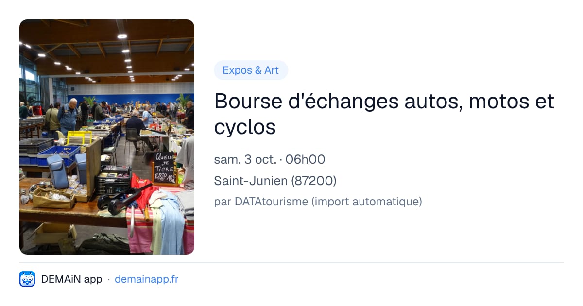 Bourse d'échanges autos, motos et cyclos — Saint-Junien