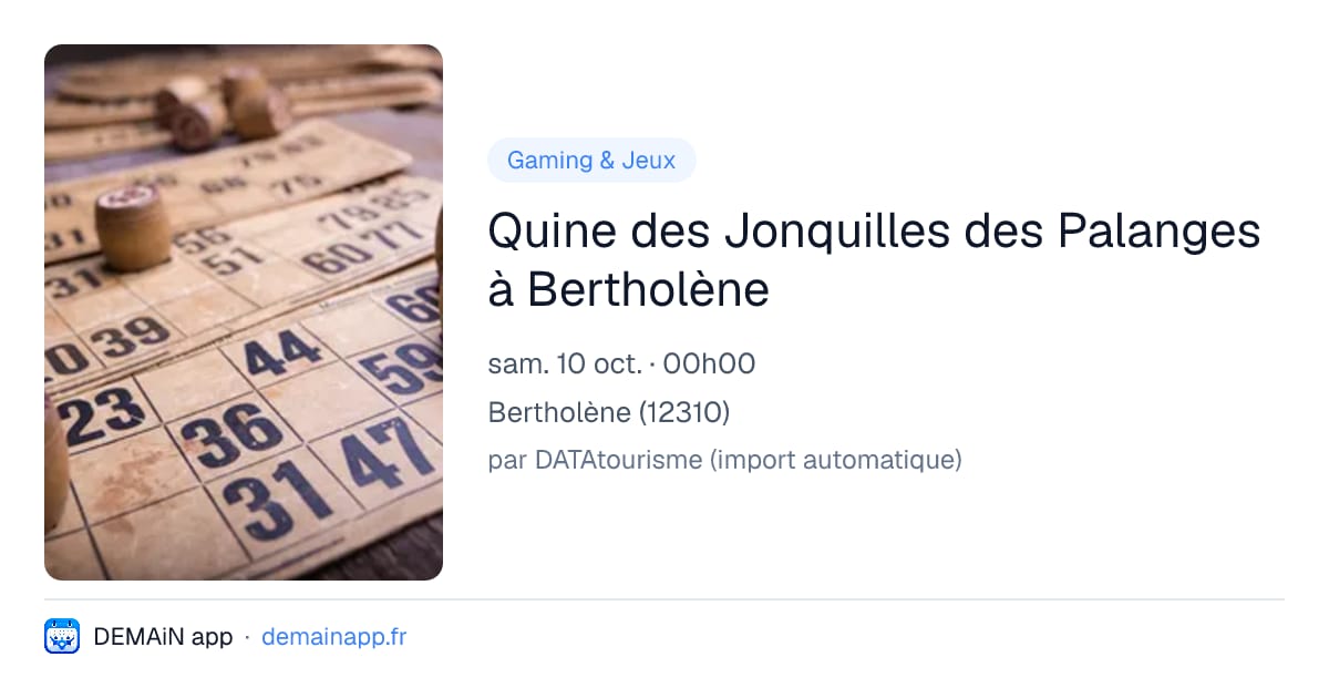 Quine des Jonquilles des Palanges à Bertholène — Bertholène