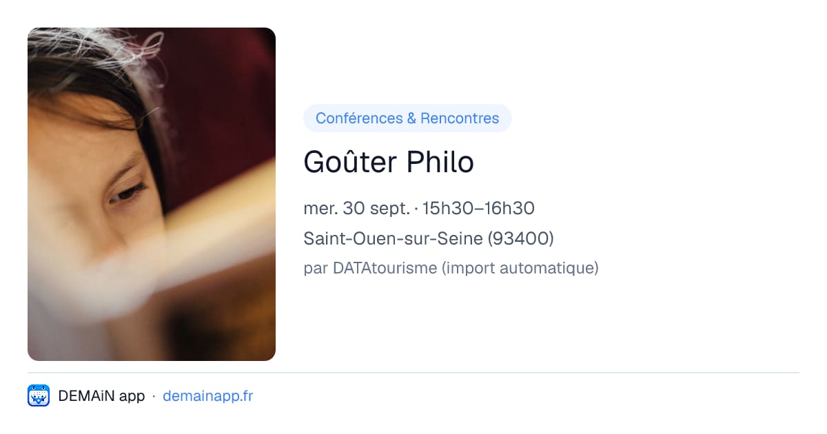 Goûter Philo — Saint-Ouen-sur-Seine