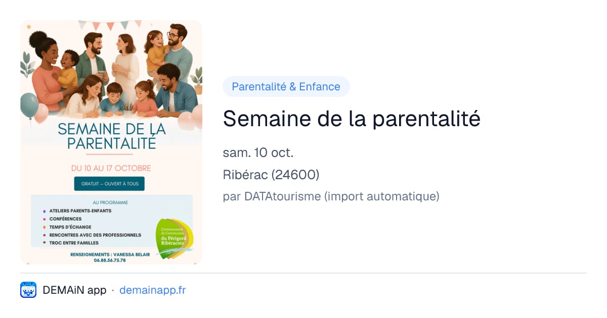 Semaine de la parentalité — Ribérac